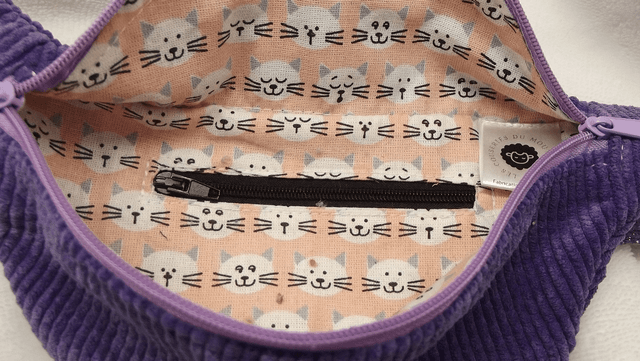 Sac banane enfant velours cotelé violet