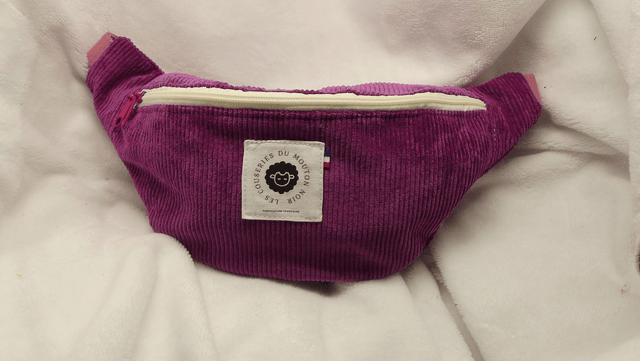 Sac banane velours fuchsia