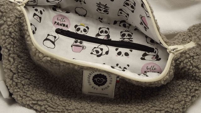 Sac banane tissu bouclette gris