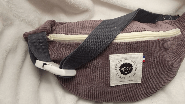 Sac banane velours "vieux" violet