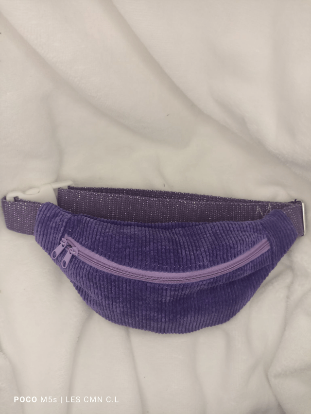 Sac banane enfant velours cotelé violet