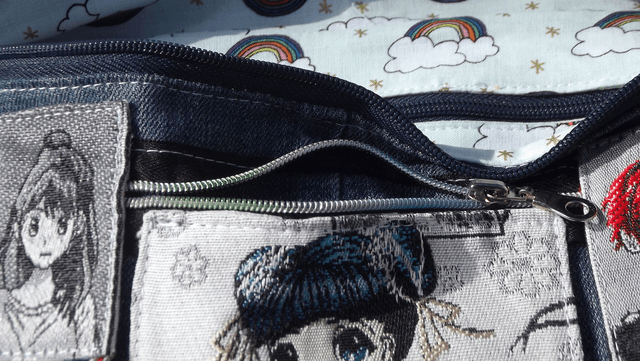 Sac banane tissus denim/ manga