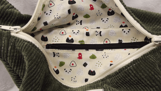 Sac banane velours kaki
