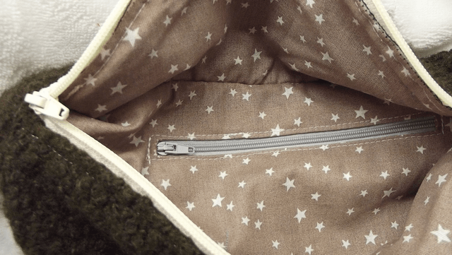 Sac banane tissu bouclette chocolat