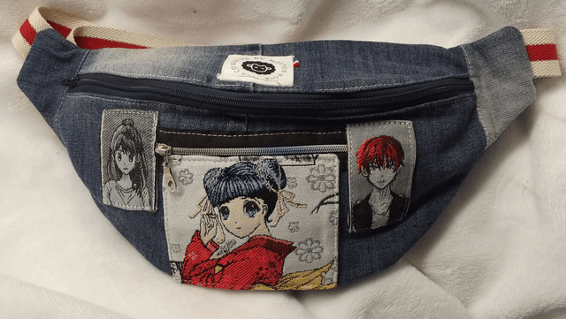 Sac banane tissus denim/ manga