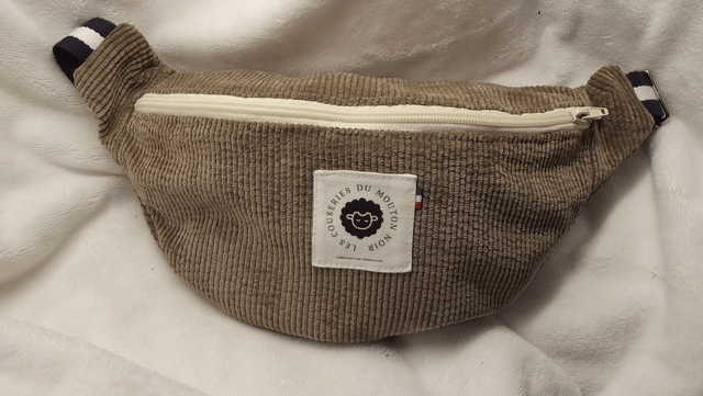 Sac banane velours marron clair 