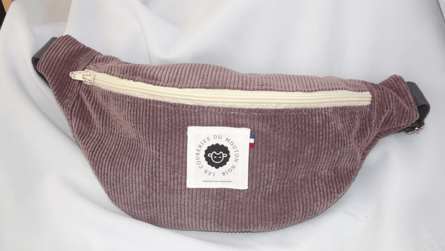 Sac banane velours "vieux" violet