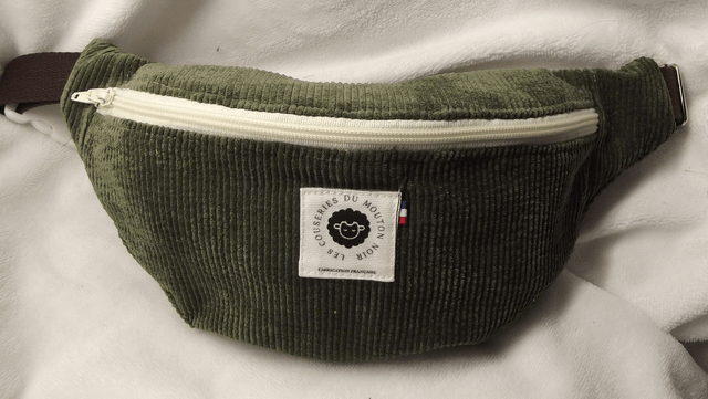Sac banane velours kaki