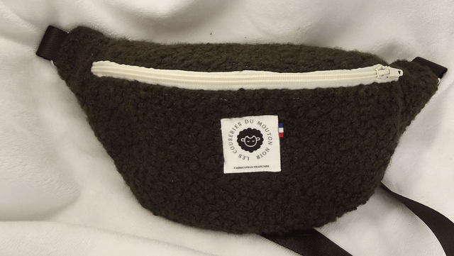 Sac banane tissu bouclette chocolat