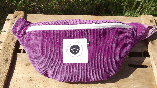 Sac banane velours fuchsia